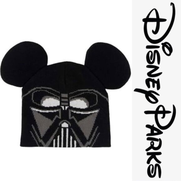 Disney Parks X StarWars | "Darth Vader" Beanie Hat With Mickey Ears | Size Youth - Picture 1 of 7
